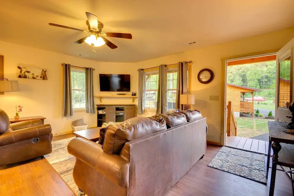 photo 1 of Smoky Mountain Cabin w/ Hot Tub & River Views!