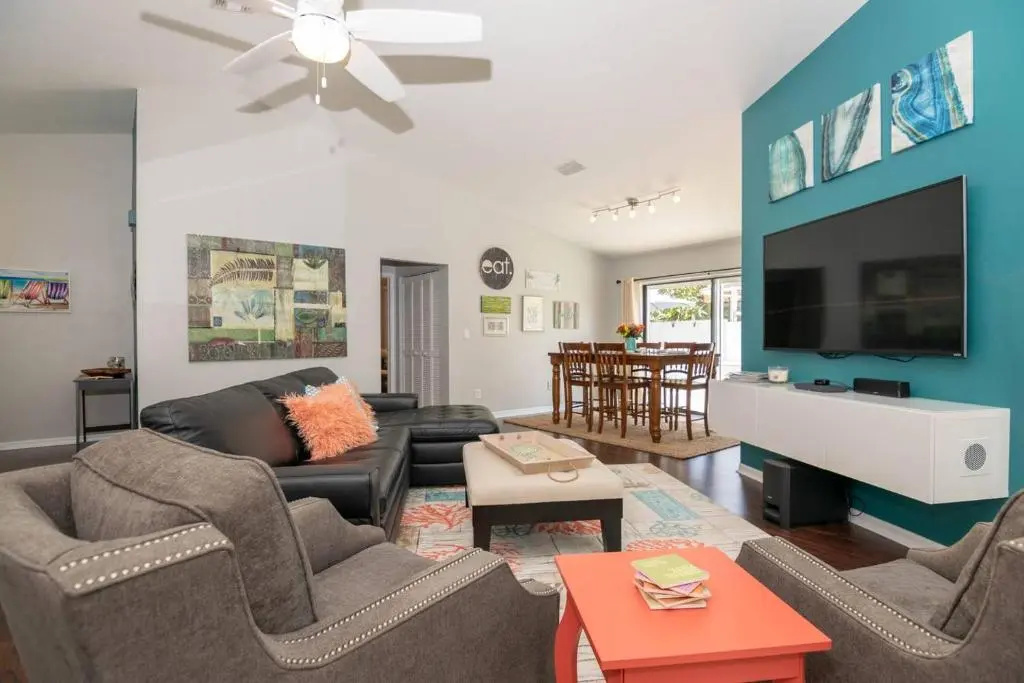 photo 1 of Charming Heated Pool Home - 3 miles to the Beach, Pet and Family Friendly -Available Year Round!