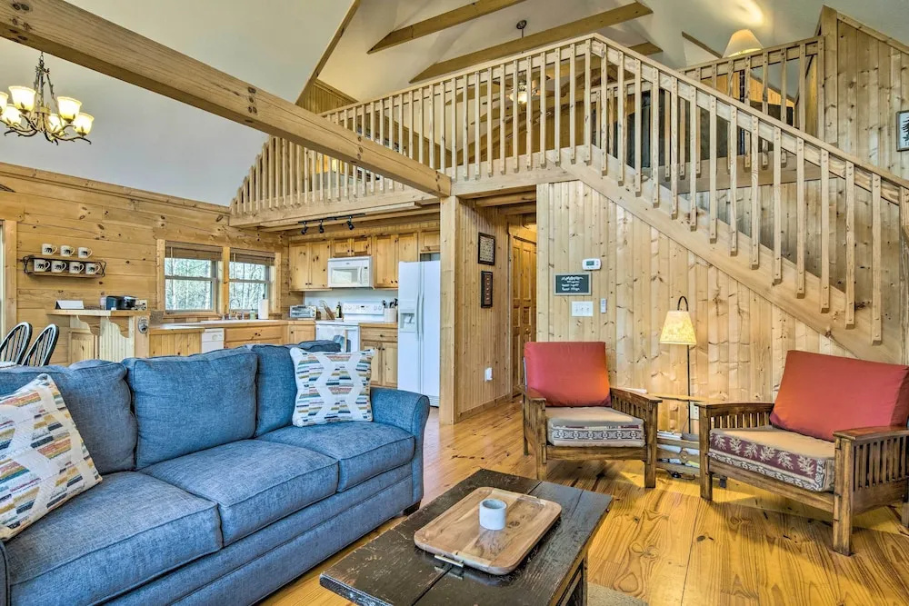 photo 1 of 10 Mi to Lake Lure: Mtn-view Cabin w/ Deck & Loft!