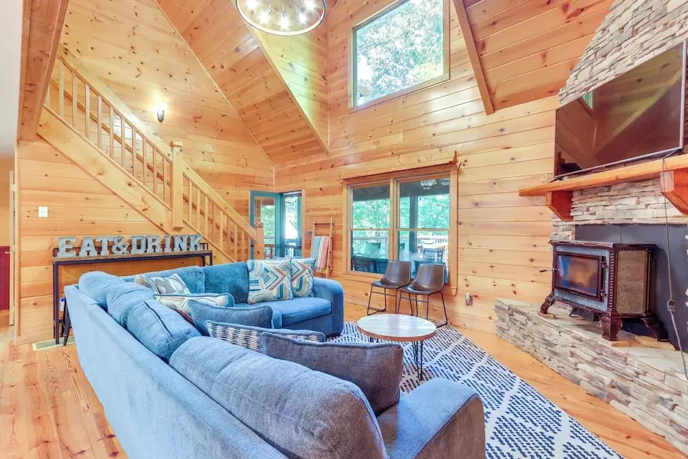 photo 1 of Deck & Private Hot Tub: Cabin in Ellijay!