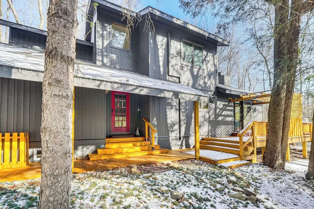 photo 1 of Creek Access & Deck: Family Pocono Pines Cottage
