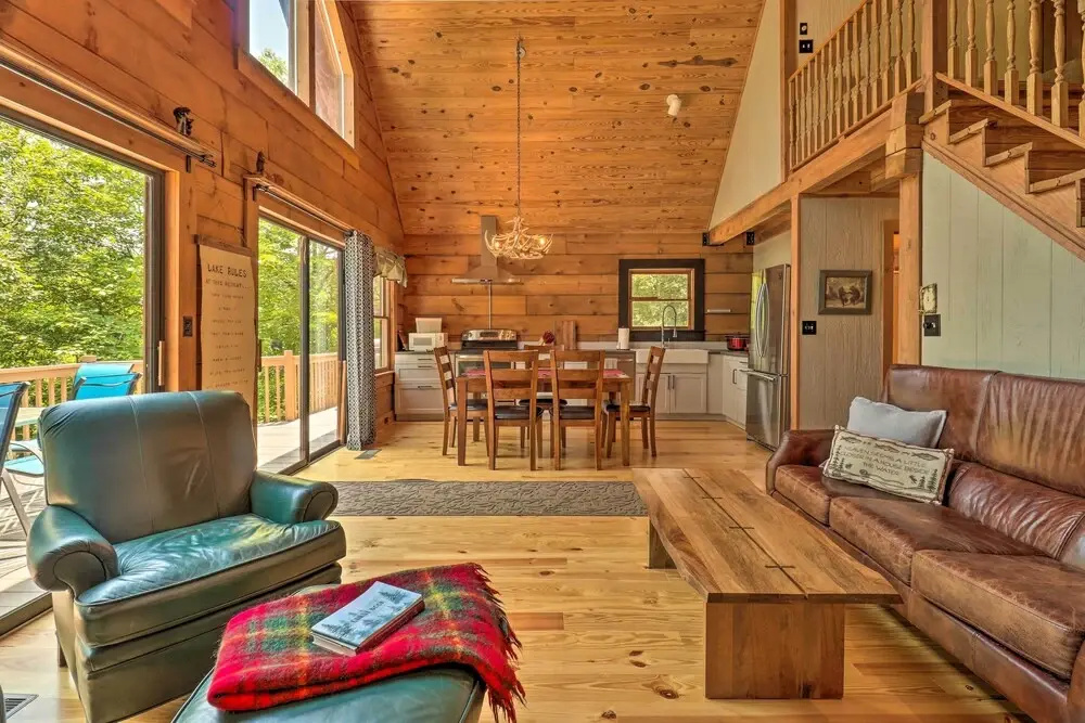 photo 1 of Deck + Game Room: Lakefront Landrum Cabin!
