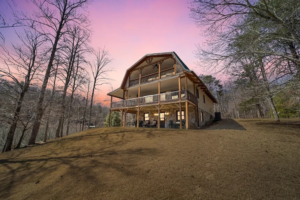 photo 1 of Lake Lure Retreat - A Beautiful Lakefront Lodge On Mirror Lake-waterfront-newly Expanded Deck 4 Bedroom Lodge by Sunscape Property Management