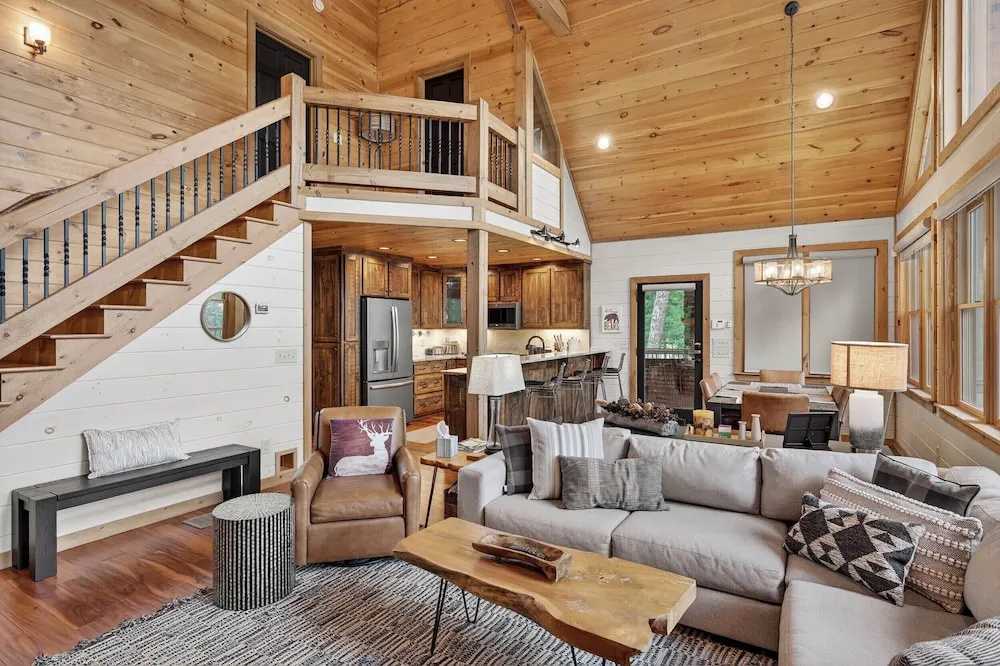 photo 1 of Luxury Mineral Bluff Cabin With Deck & Hot Tub!