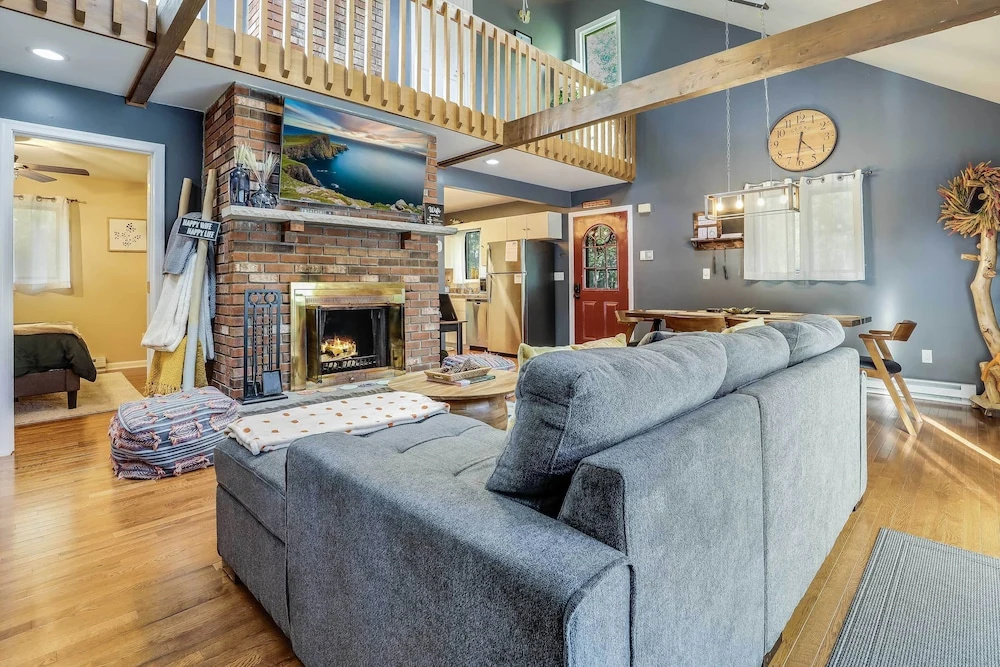 photo 1 of Hot Tub, Fire Pit & Barrel Sauna: Poconos Abode