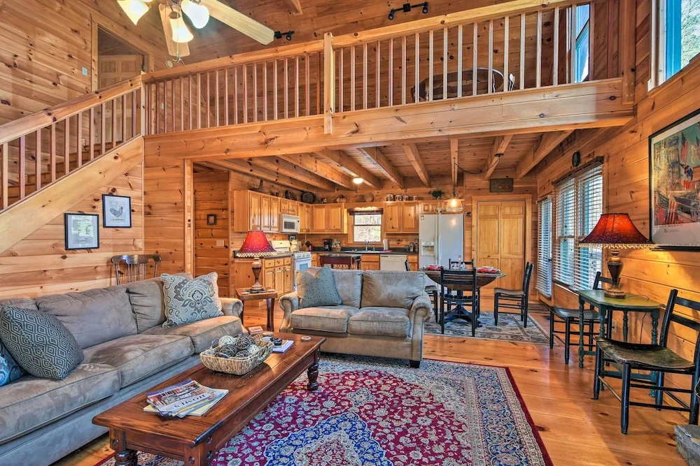 photo 1 of 'riverbend Reserve' Cabin w/ Yard + Fire Pit!