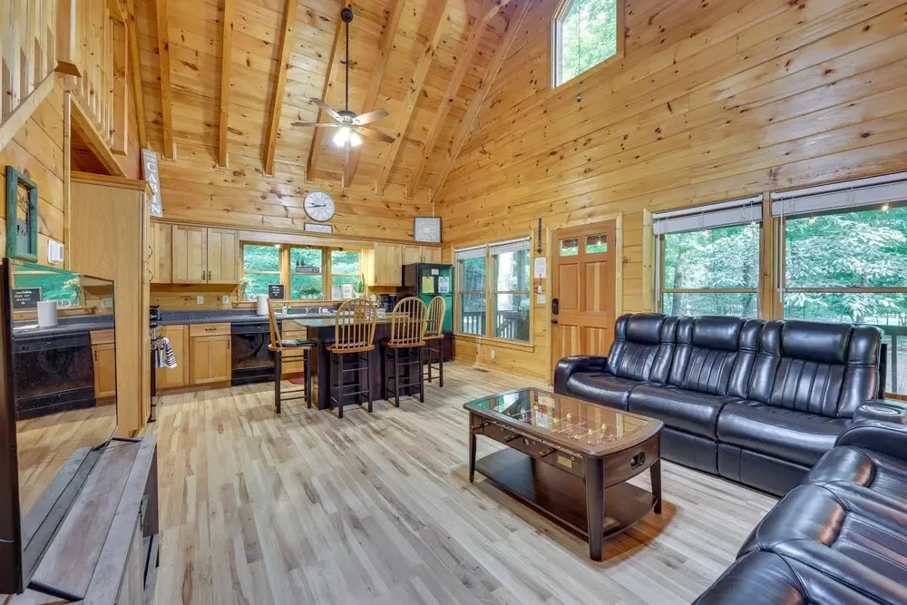 photo 1 of Riverfront Ellijay Cabin w/ Deck + Pool Access!