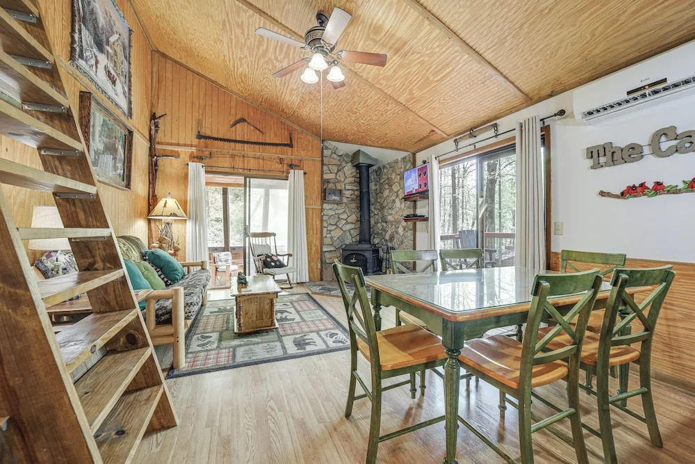 photo 1 of Unwind By Fire! Creekside Whittier Cabin w/ Deck
