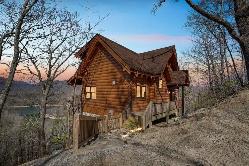 photo 1 of Spacious Cabin With Fantastic Long Range Mountain And Lake Views - Lake Lure - The Overlook 4 Bedroom Cabin by Sunscape Property Management