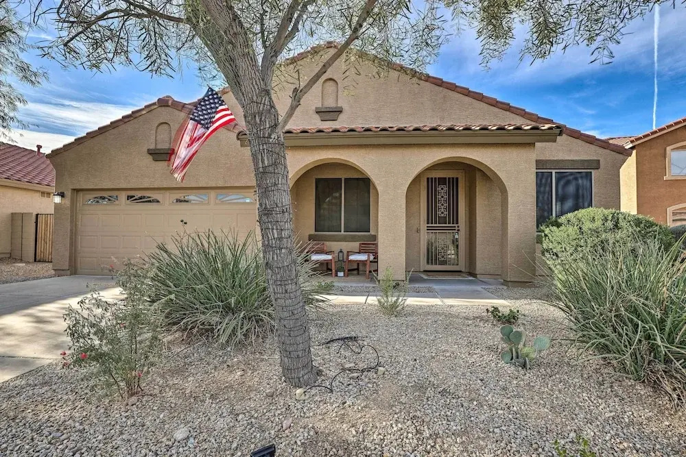 photo 1 of Sun-dappled Goodyear Home: Fire Pit, Pool, Patio