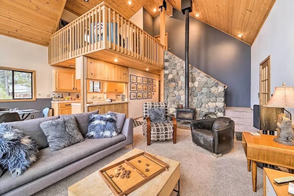 photo 1 of Deck + Fireplace: Log Cabin in Tahoe Donner!