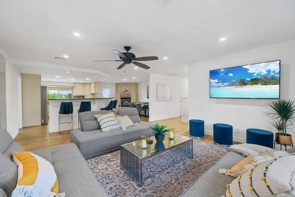 photo 1 of Vegas Saltwater Pool Retreat Jacuzzi Hammocks RV Tesla Charger Game Room BBQ