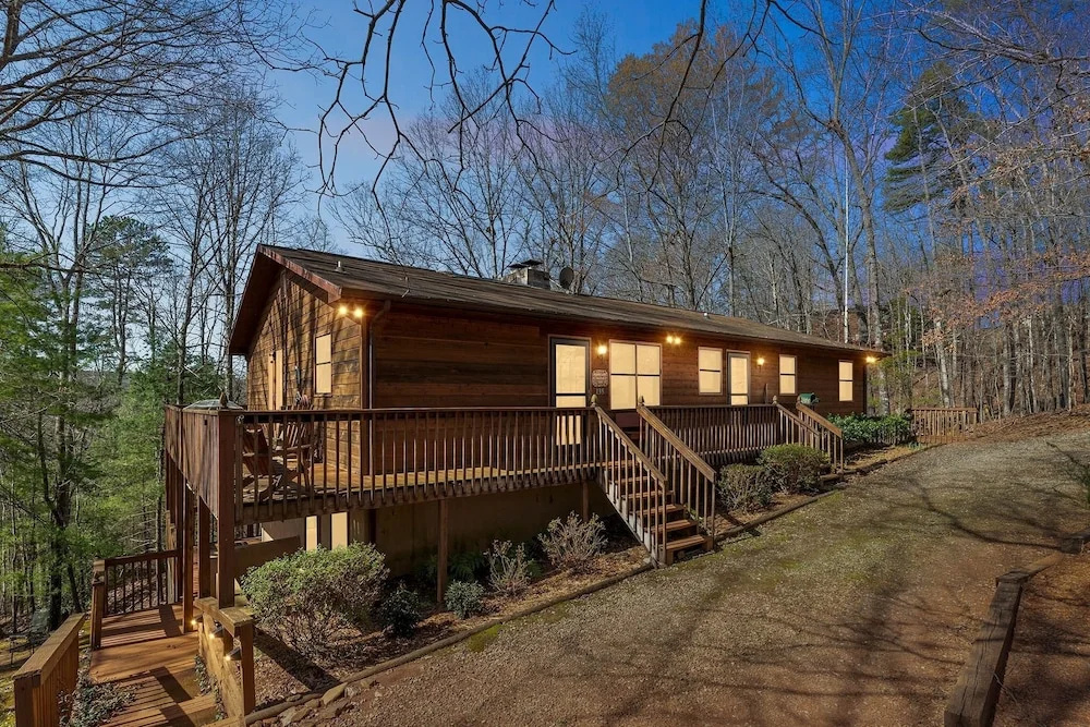 photo 1 of Warm And Cozy Cabin In Lake Lure, Nestled In Hardwood Trees, Peaceful Home- Wifi 3 Bedroom Home by Sunscape Property Management