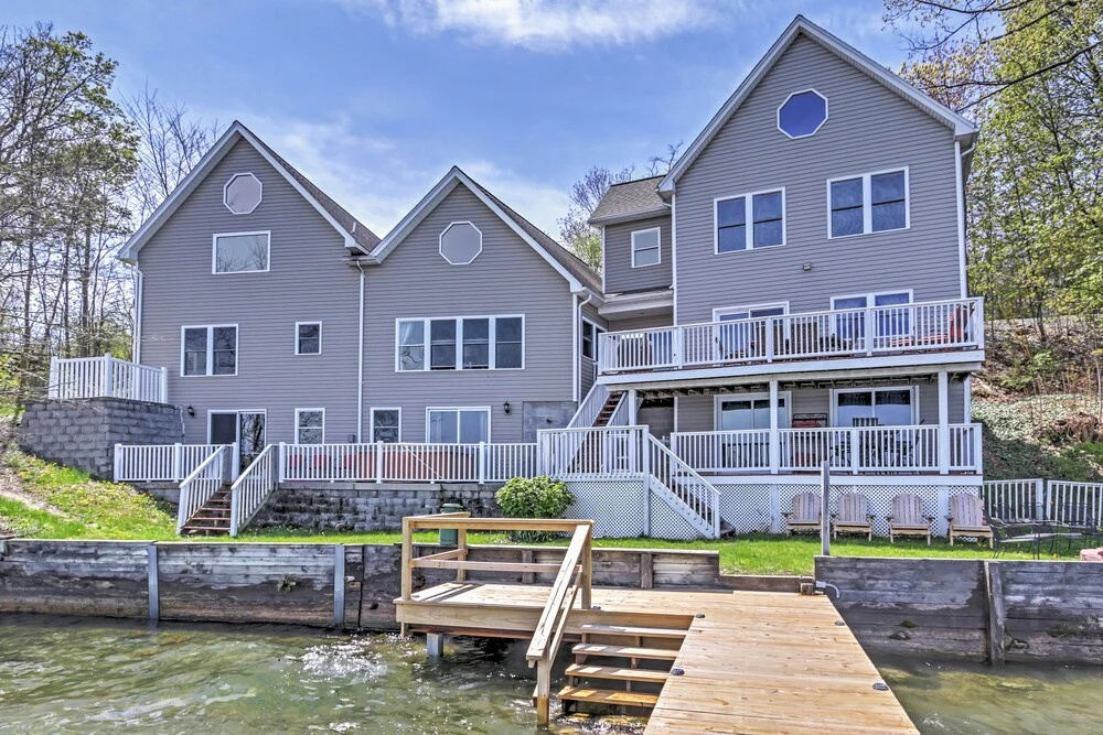 photo 1 of Waterfront Seneca Lake House: Fire Pit + Boat Dock