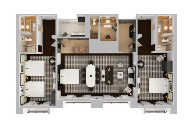 2 Bedrooms Double Suite with view