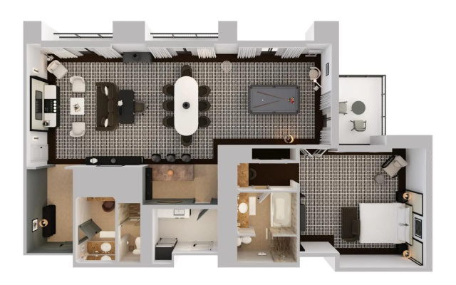 1 Bedroom Suite with balcony and with mountain view