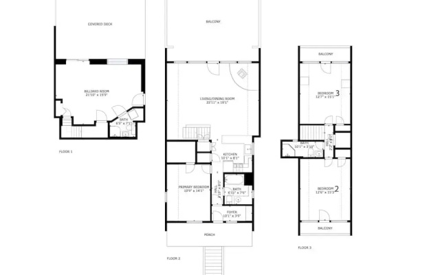3 Bedrooms Cottage with balcony