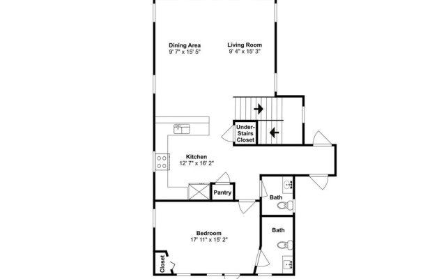 Cottage with balcony and with garden view
