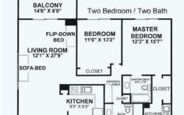 2 Bedrooms Suite with balcony