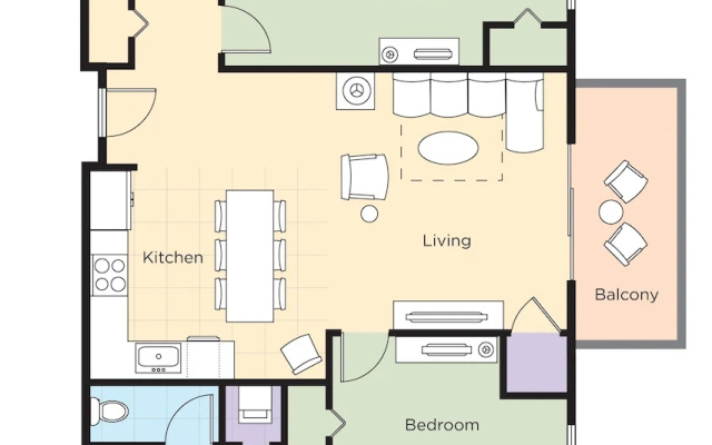 2 Bedrooms Suite with balcony