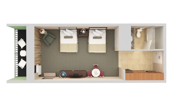 Standard Quadruple room with balcony
