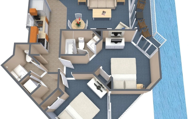 2 Bedrooms Standard Double room oceanfront