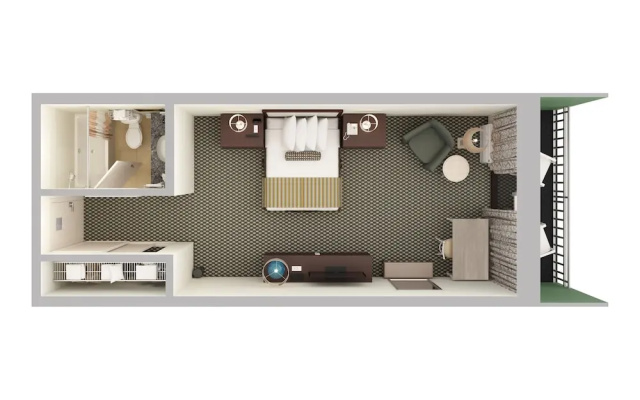 Standard Double room with balcony and with partial ocean view