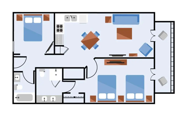 2 Bedrooms Apartment