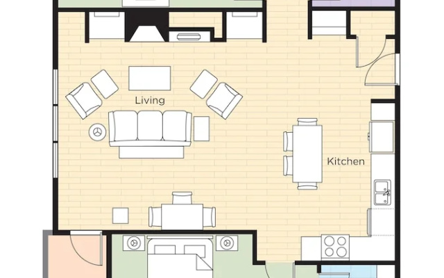 2 Bedrooms Presidential Suite with balcony