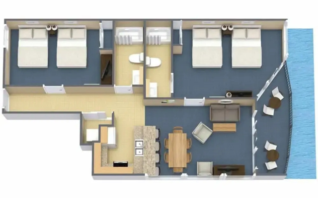 2 Bedrooms Deluxe room with balcony and oceanfront
