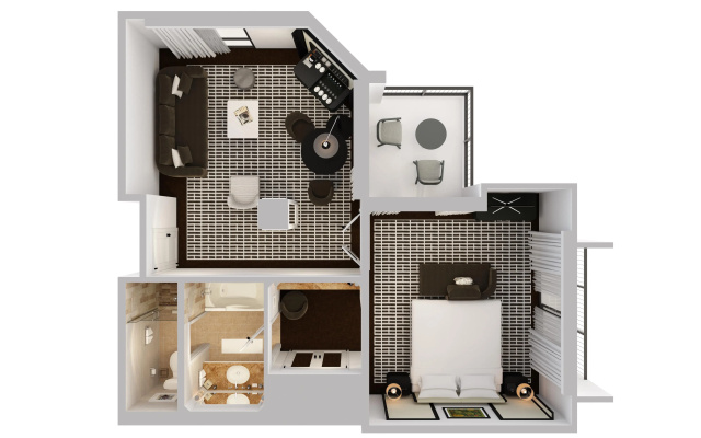 1 Bedroom Suite with balcony and with ocean view