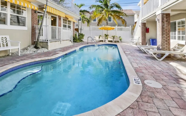 Studio with pool view