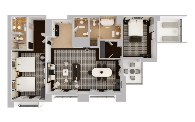 2 Bedrooms Double Suite with balcony and with ocean view