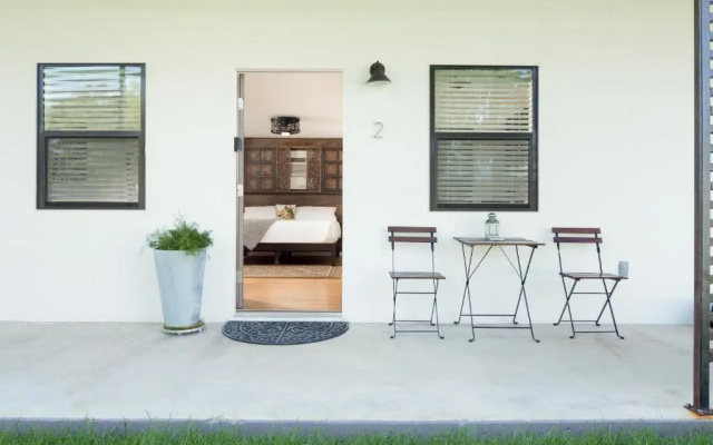 Studio with pool view