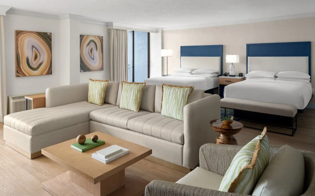 Quadruple Studio Suite with balcony and with partial gulf view