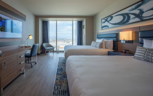 Modern room with mountain view