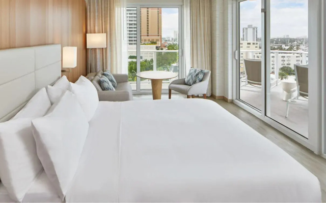 Room with balcony and with view