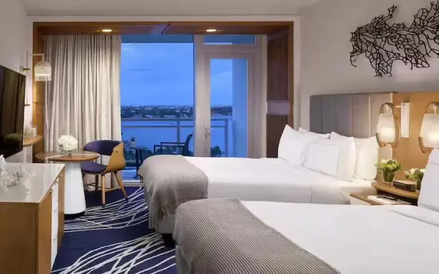 Twin room with balcony and with water view