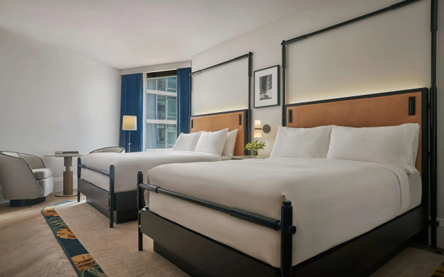 Twin room with partial river view