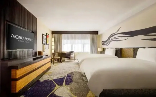 Nobu Twin room with partial Strip View
