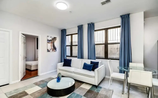 photo 3 of A Touch of Blue! Stylish 2BD Next to Reading Terminal Market