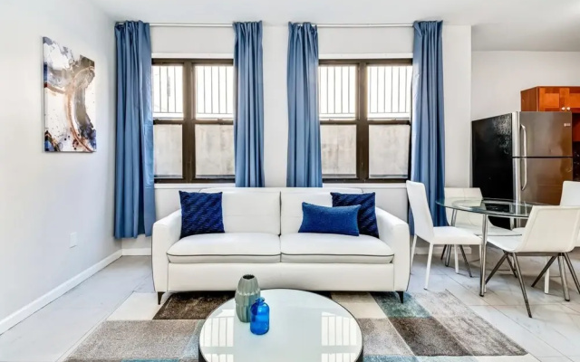 photo 4 of A Touch of Blue! Stylish 2BD Next to Reading Terminal Market