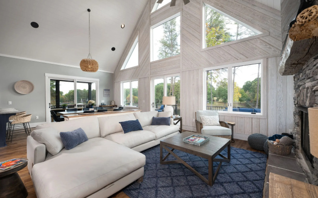 photo 4 of Luxe Lakefront Lodge w/ Pool, Hot Tub, Theater & Private Dock Sleeps 21