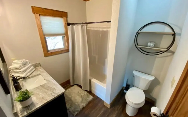 photo 5 of Bucks and Bunks - Brand new Cabin Come Relax or Watch TV Outside Fireplace