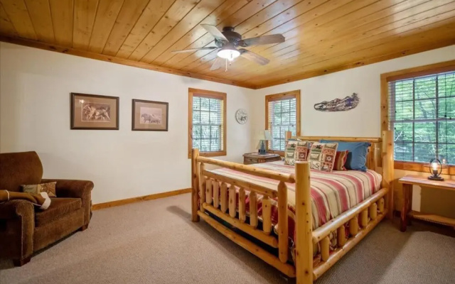 photo 5 of Cowboy Cabin - Gorgeous Unique Mountain Cabin With Creek Porch Pool Table