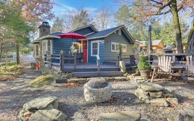 photo 5 of Cozy Catskills Cottage: Creekside Deck & Fire Pit