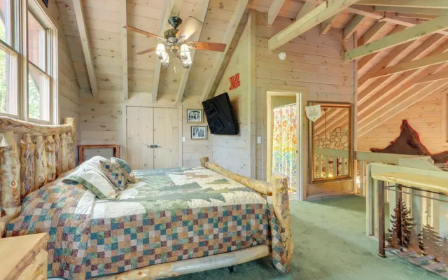 photo 2 of Cozy Cherry Log Cabin w/ Hot Tub & Mountain Views!