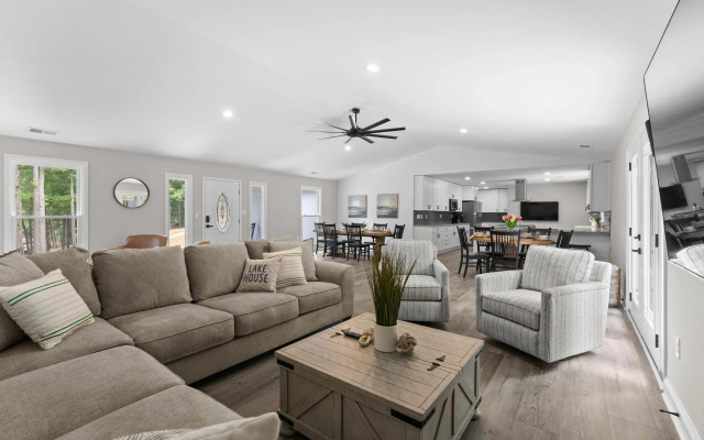 photo 5 of Lakefront Retreat With Private Dock, Pool, Game Room Sleeps 18