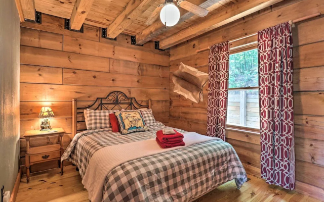 photo 4 of Deck + Game Room: Lakefront Landrum Cabin!
