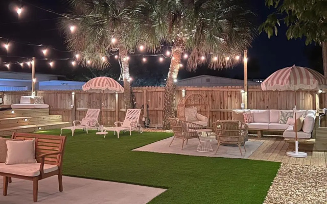 photo 3 of Luxury Villa 3 Blocks from the Beach with Hot Tub a Fire Pit and Outdoor Oasis